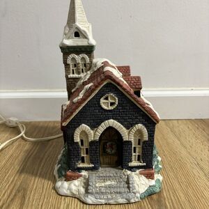 Village Square Church Mervyns Christmas Collection Lighted Large 1992 Boxed